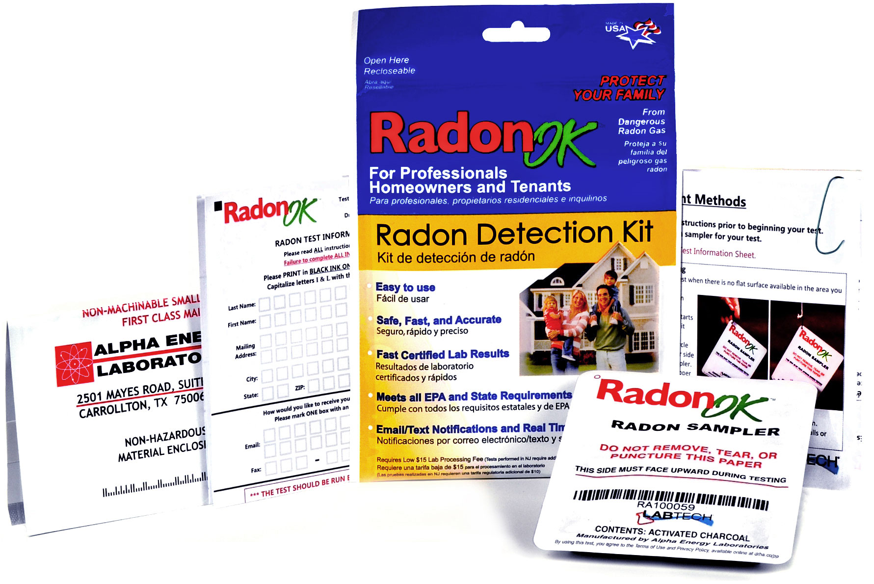 Radon Ok Detection Kit Labtech